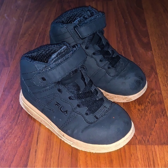 Fila Other - Fila Black/Tan Toddler High Top Shoes Size 10